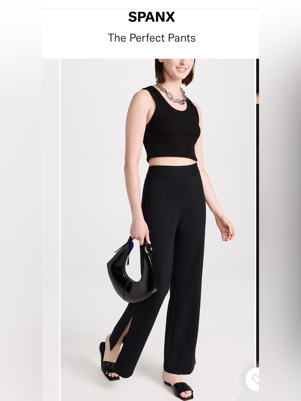SPANX The perfect Pants Petite Medium Black Flared Split
Hem Wide Leg Lounge